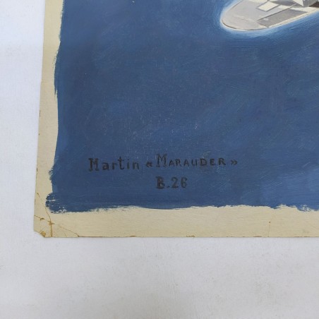 Tempera su cartoncino con aerei bombardieri B26 Martin Marauder - Claude Galtier
