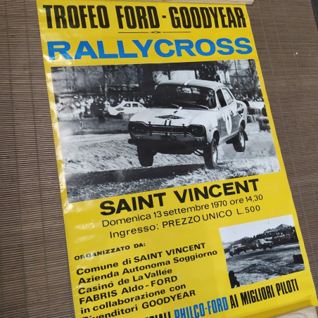Manifesto rally Saint Vincent Rallycross Ford 13 settembre 1970