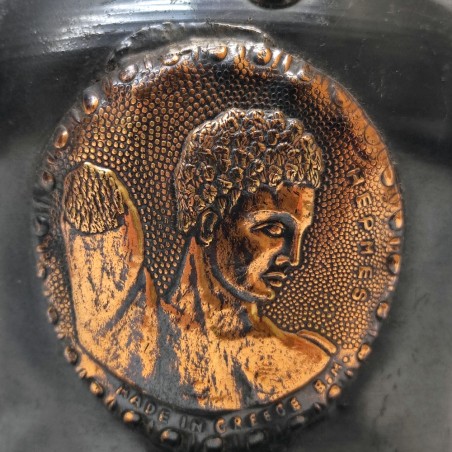 Riproduzione elmo antico con medaglione Hermes