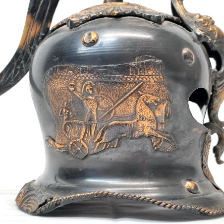 Riproduzione elmo antico con medaglione Hermes