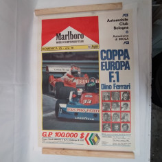 Manifesto Coppa Europa F1 Dino Ferrari Domenica 25  - 73x105 cm telato