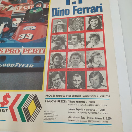 Manifesto Coppa Europa F1 Dino Ferrari Domenica 25  - 73x105 cm telato