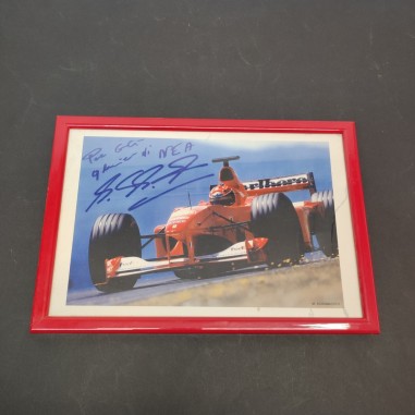 Foto con autografo e dedica Michael Schumacher 32x22 cm