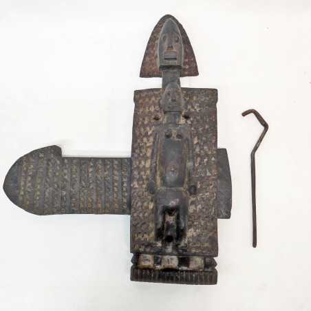 Serratura africana possibile tribù Dogon Mali in legno e ferro