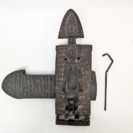 Serratura africana possibile tribù Dogon Mali in legno e ferro
