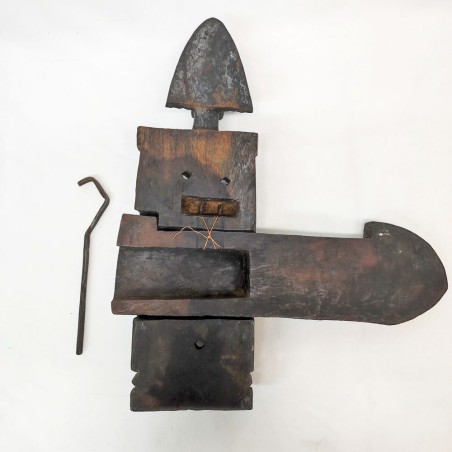 Serratura africana possibile tribù Dogon Mali in legno e ferro