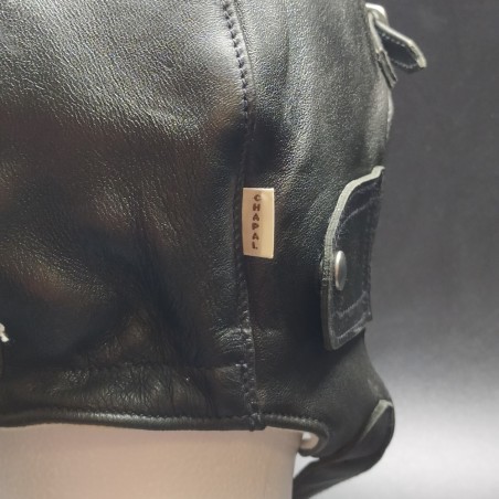 Cuffia da auto in pelle marrone marca Chapal nuova tg 57-58 cm