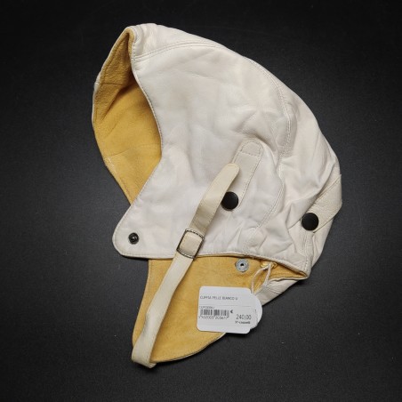 Cuffia da auto in pelle bianca marca Chapal nuova tg 56 cm