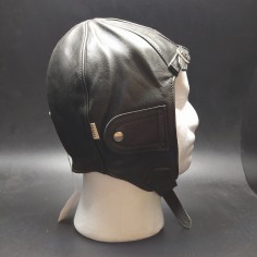 Cuffia vintage stile pilota auto in pelle marrone marca Chapal nuova tg 57-58 cm 2