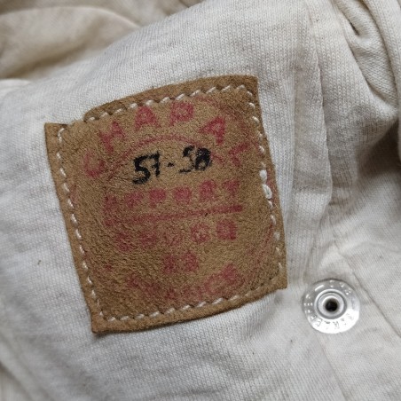 Cuffia vintage stile pilota auto in pelle marrone marca Chapal nuova tg 57-58 cm