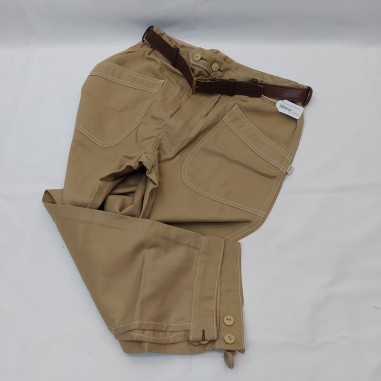 Pantaloni Chapal colore cachi tg M con cintura in pelle nuovi