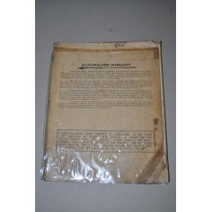 ALLIS CHALMERS WARRANTY TRACTOR HD10 62 & 74 TREAD MANUAL - POOR CONDITIONS