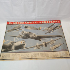 Originale Manifesto Regia Aeronautica Aeroplani 100x70 cm anni 30 discreto 2