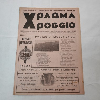 X Parma Poggio 29 aprile 1934 Bollettino ufficiale corsa automobilistica