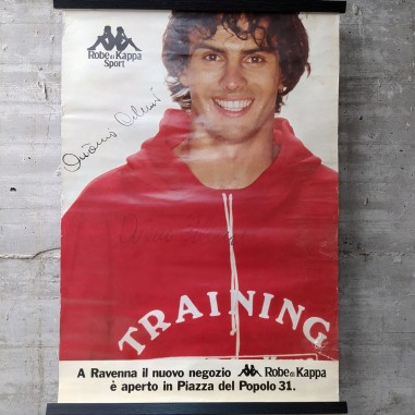 Poster pubblicitario Robe di Kappa autografato dal calciatore Antonio Cabrini