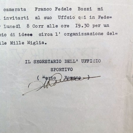 Lotto di 3 lettere del Partito Nazionale Fascista 1937 firmati da Bozzi e Romano