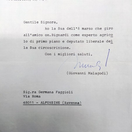 Lettera del Partito Liberale Italiano e lettera della Camera dei Deputati 1969