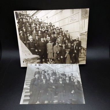 Lotto di 2 foto del comitato areonautico a Roma, 1923/1924. Annotazioni