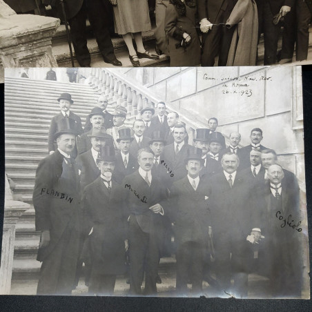 Lotto di 2 foto del comitato areonautico a Roma, 1923/1924. Annotazioni