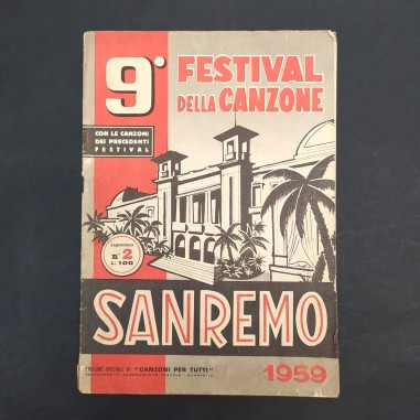 Opuscolo Sanremo 9° ed. 1959, edizione speciale di "Canzoni per tutti".