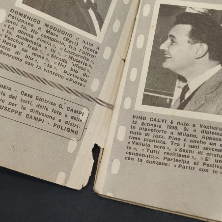 Opuscolo Sanremo 9° ed. 1959, edizione speciale di "Canzoni per tutti".