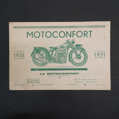 Catalogo motociclette Motoconfort 1931 in francese. Ingiallimento