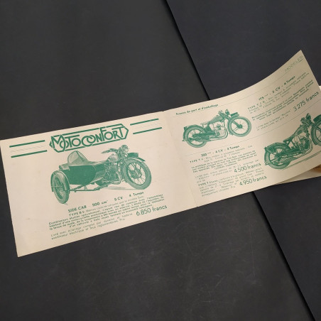 Catalogo motociclette Motoconfort 1931 in francese. Ingiallimento