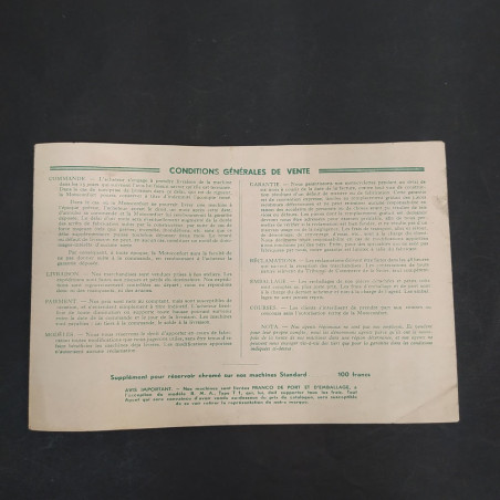 Catalogo motociclette Motoconfort 1931 in francese. Ingiallimento