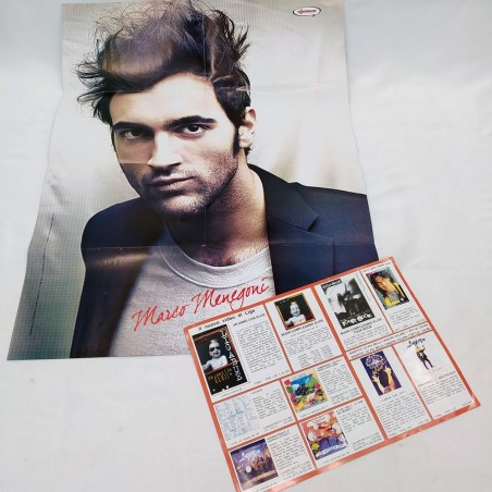 Lotto di 2 autografi di Luciano Ligabue su poster e locandina del tour. Pieghe