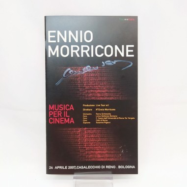 Programma del concerto Musica per il cinema direttore Ennio Morricone autografo