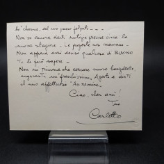 Lettera dell'attore Carlo Dapporto all'amico Ignazio Mormino, 1967. Buono 2