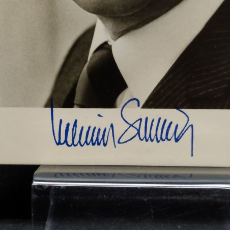 Cartolina del politico tedesco Helmut Schmidt, olimpiadi 1976, con autografo