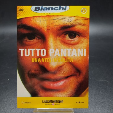 Cartolina Tutto Pantani con autografo di Pantani, Gazzetta dello sport. Buono