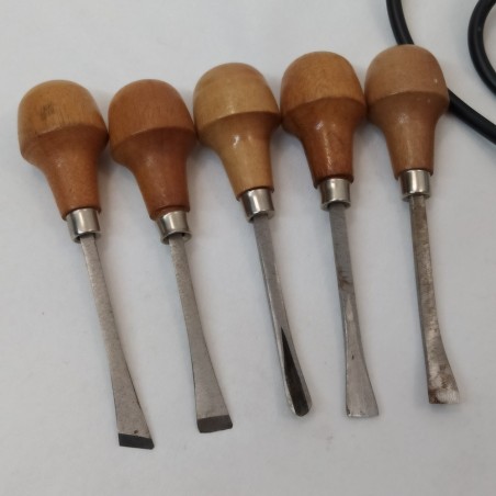 Pirografo per legno con 5 scalpelli legno