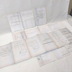 Lotto di 11 stampe eliografiche progetti ristrutturazione Ferrari 2