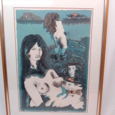 Litografia Tono Antonio Zancanaro figura femminile 66x88 cm 2