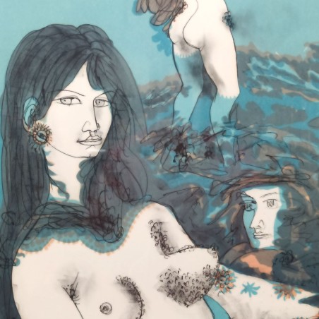 Litografia Tono Antonio Zancanaro figura femminile 66x88 cm