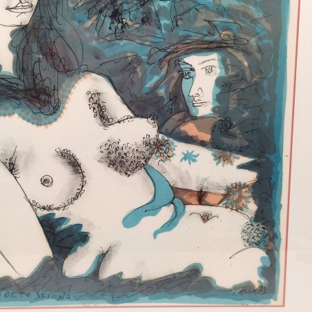 Litografia Tono Antonio Zancanaro figura femminile 66x88 cm