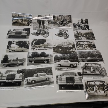 Lotto di 20 foto originali e ristampe storiche Mercedes anni 60