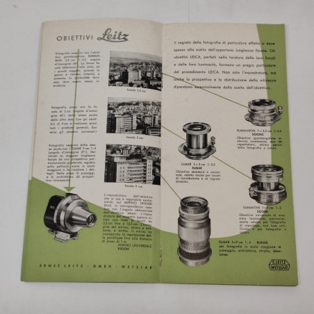 Catalogo Leica Il procedimento Leica Listino Photo N. 8366 VII 1952