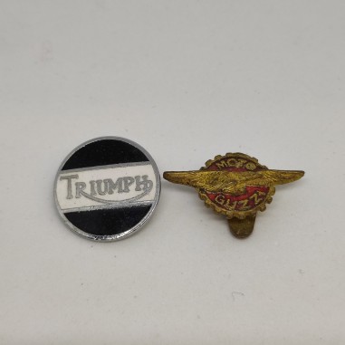 Lotto 2 spillino pins da giacca Moto Guzzi e Triumph anni 50/60