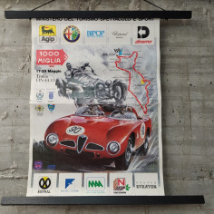 Lotto di 2 documenti Mille Miglia: locandina 1990 - 35x49 cm e invito 1953
