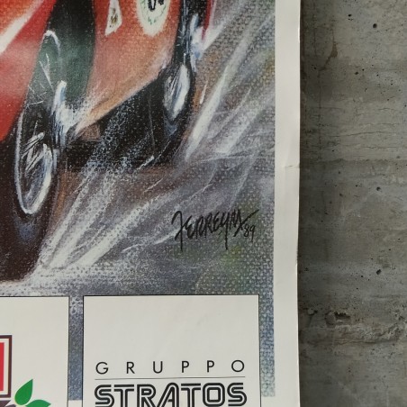 Lotto di 2 documenti Mille Miglia: locandina 1990 - 35x49 cm e invito 1953