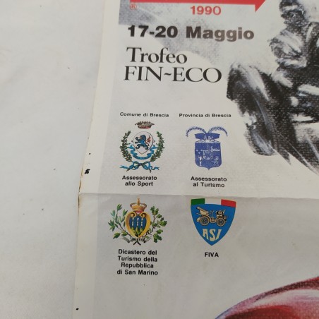 Lotto di 2 documenti Mille Miglia: locandina 1990 - 35x49 cm e invito 1953
