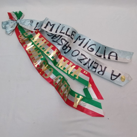 Nastro funebre dalla bara di Castagneto, fondatore della Mille Miglia