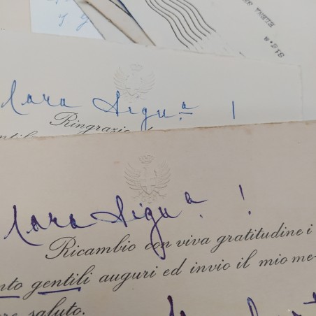 Lotto biglietti di auguri firmati Umberto II di Savoia