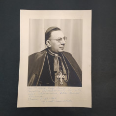 Foto di prelato veronese anni 60 con dedica autografa Vescovo Bova