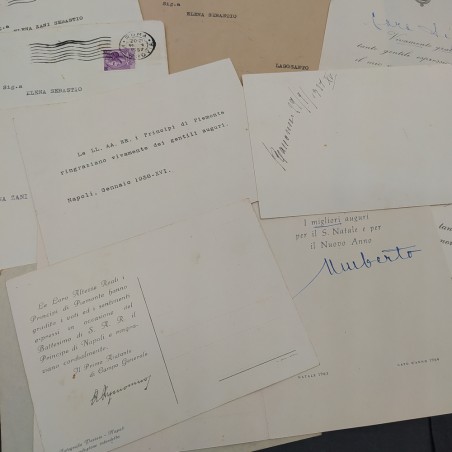 Blocco di 7 tra biglietti e foto Umberto II di Savoia