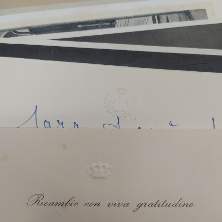 Blocco di 7 tra biglietti e foto Umberto II di Savoia