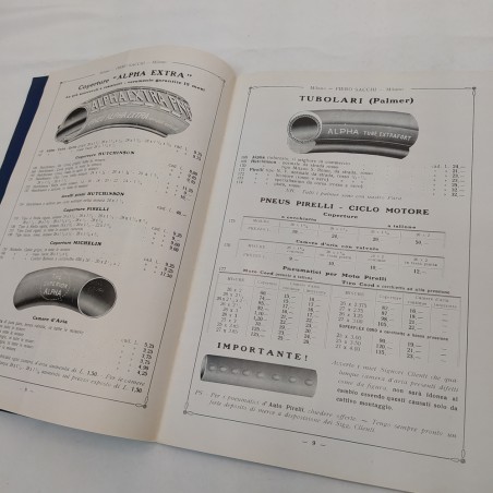 Velocipedi Accessori Gomma Piero Sacchi Catalogo 1931
